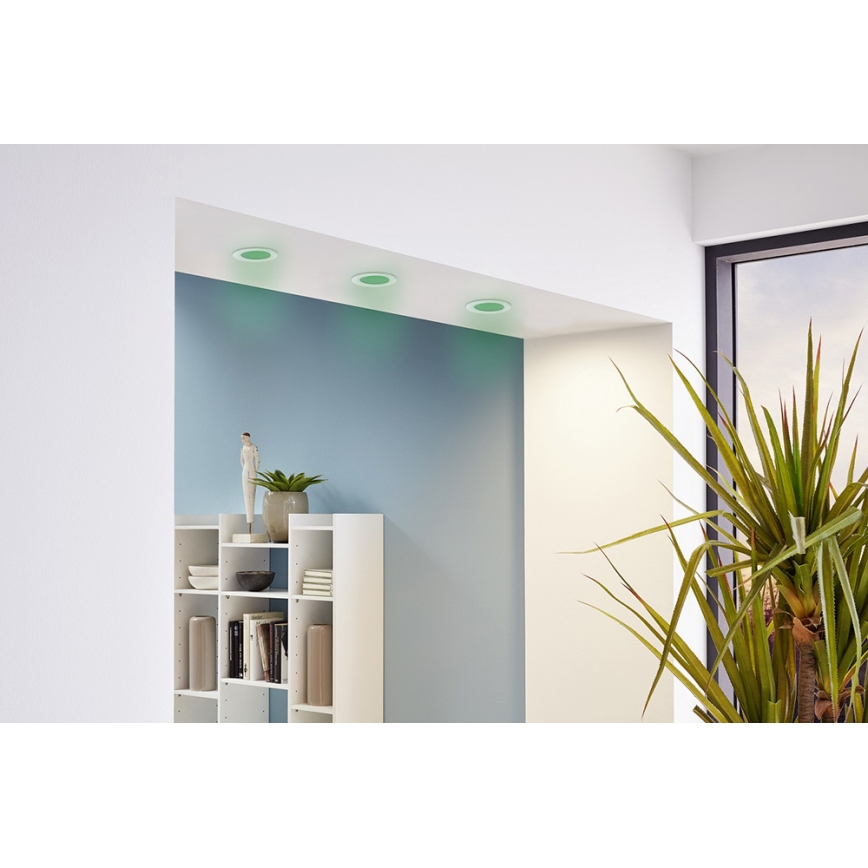 Eglo - Conjunto de 3 luminárias de encastre LED RGB dimerizáveis FUEVA-C LED/3W/230V Ø 8,5 cm