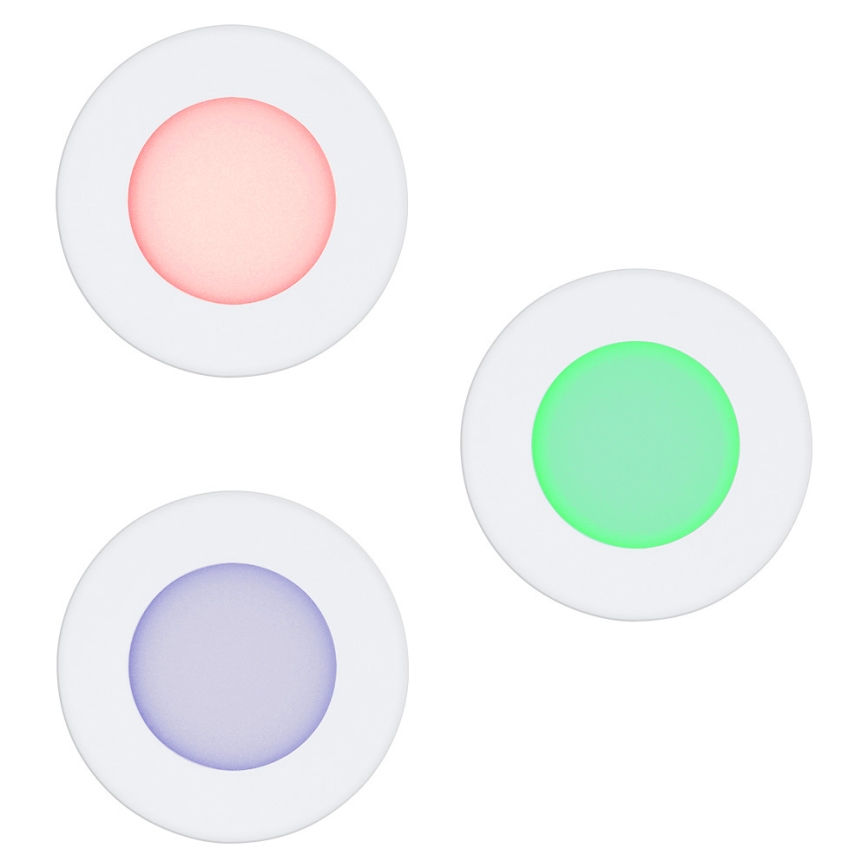 Eglo - Conjunto de 3 luminárias de encastre LED RGB dimerizáveis FUEVA-C LED/3W/230V Ø 8,5 cm
