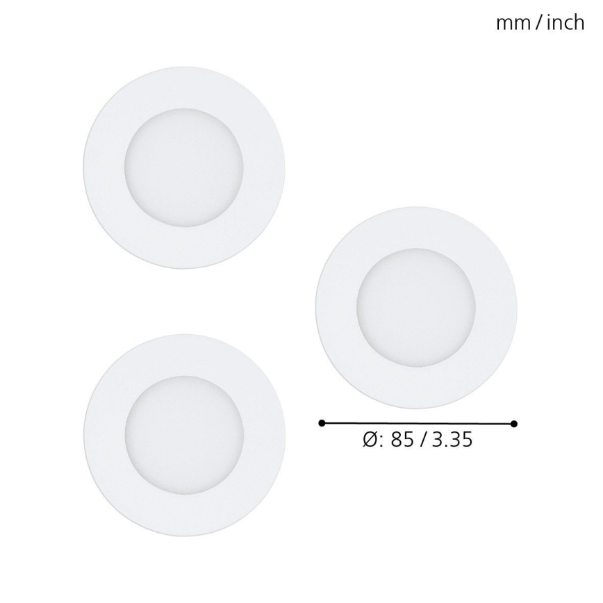 Eglo - Conjunto de 3 luminárias de encastre LED RGB dimerizáveis FUEVA-C LED/3W/230V Ø 8,5 cm