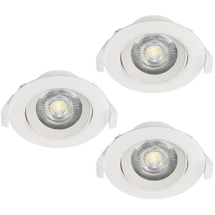 Eglo - Conjunto de 3 luminárias embutidas SARTIANO LED/5W/230V
