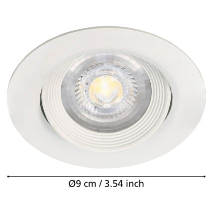 Eglo - Conjunto de 3 luminárias embutidas SARTIANO LED/5W/230V