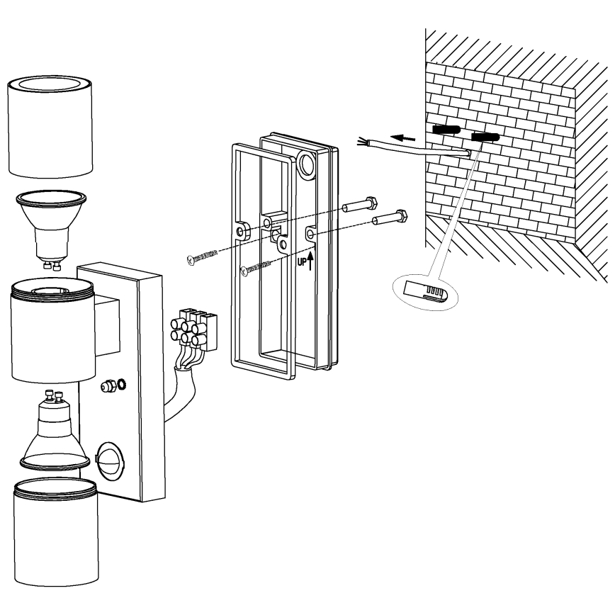 Eglo - Iluminação de parede LED exterior com sensor 2xGU10/3W/230V IP44