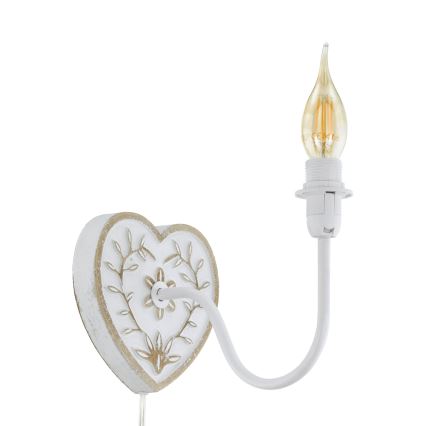 Eglo 33004 - Aplique de parede 1xE14/40W/230V branco/pátina