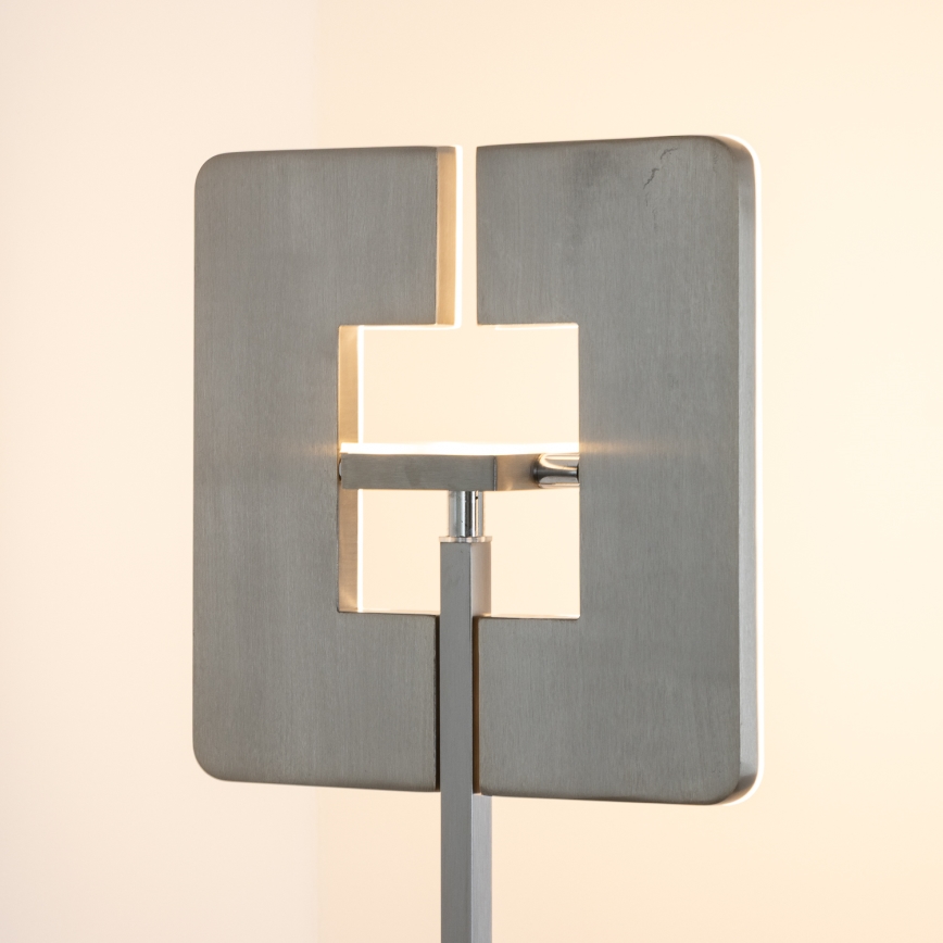 Eglo 33182 - Candeeiro de chão LED com regulação SOLANO 1xLED/26W/230V +1xLED/3,2W 3000K cromado mate