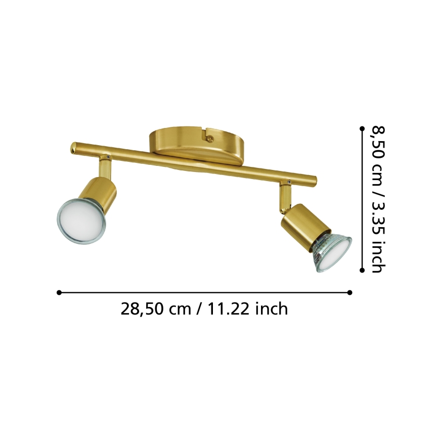 Eglo - Foco LED 2xGU10/2,8W/230V 3000K dourado
