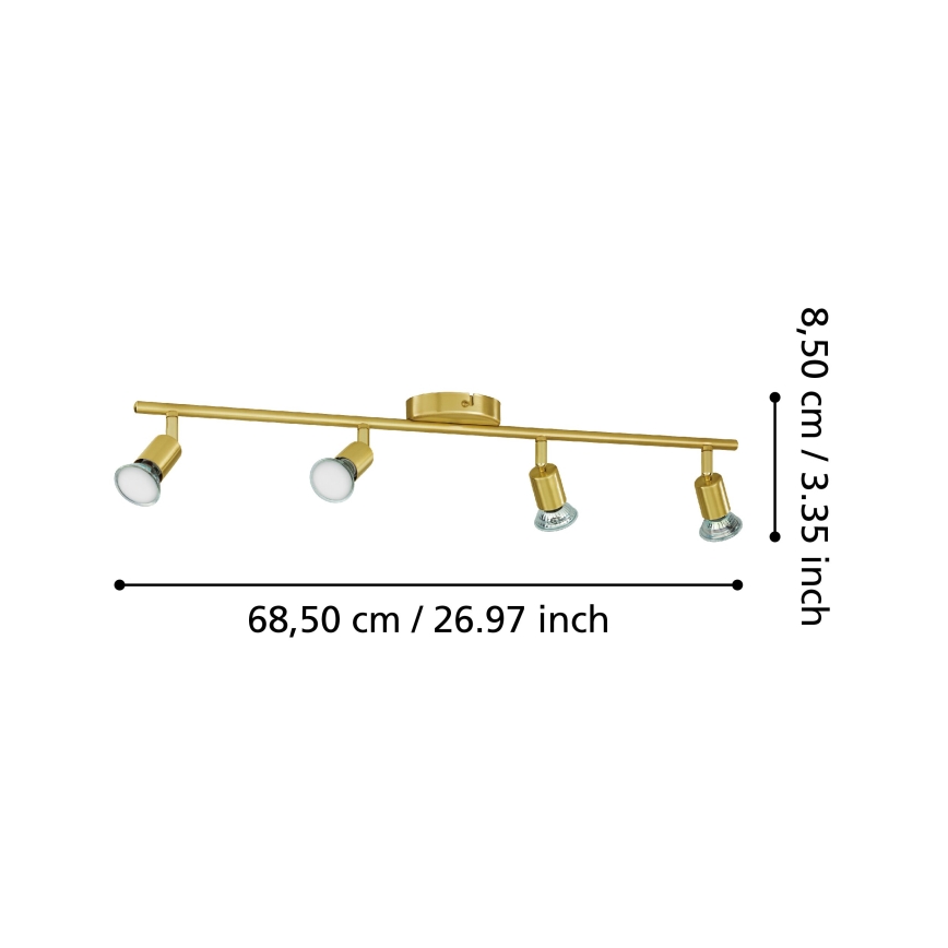 Eglo - Foco LED 4xGU10/2,8W/230V 3000K dourado