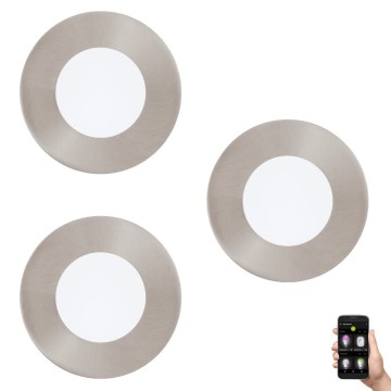 Eglo 33216 - Conjunto de 3 luminárias de embutir LED RGBW reguláveis FUEVA-C LED/3W/230V Ø 8,5 cm