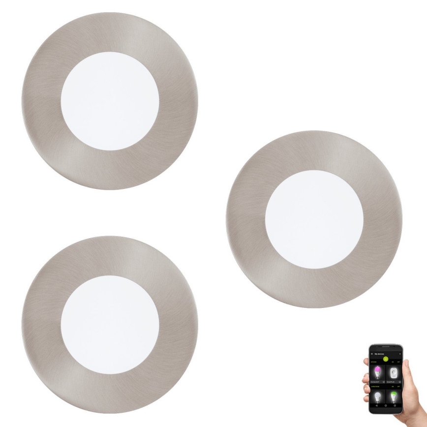 Eglo 33216 - Conjunto de 3 luminárias de embutir LED RGBW reguláveis FUEVA-C LED/3W/230V Ø 8,5 cm
