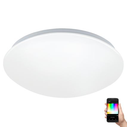 Eglo 33219 - Candeeiro de tecto LED RGBW dimerizável GIRON-C LED/17W/230V Ø 30 cm branco