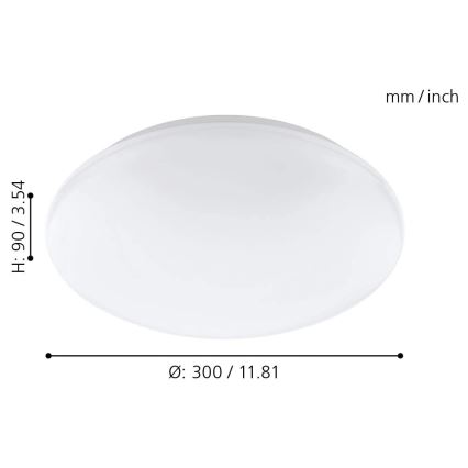 Eglo 33219 - Candeeiro de tecto LED RGBW dimerizável GIRON-C LED/17W/230V Ø 30 cm branco