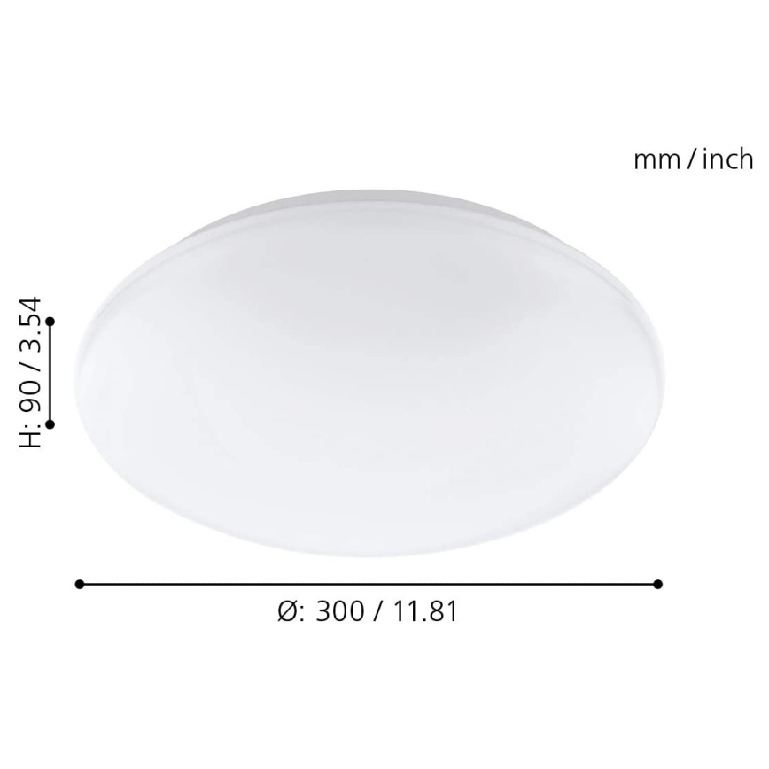 Eglo 33219 - Candeeiro de tecto LED RGBW dimerizável GIRON-C LED/17W/230V Ø 30 cm branco