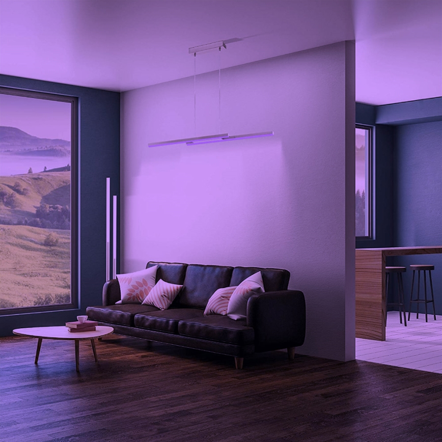 Eglo 33232 - Lustre suspenso por cabo LED RGBW regulável FRAIOLI-C 2xLED/17W/230V cromo mate