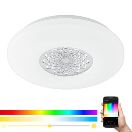 Eglo 33248 - LED RGBW Candeeiro de tecto dimerizável CAPASSO-C LED/17W/230V 2700-6500K diâmetro 34 cm