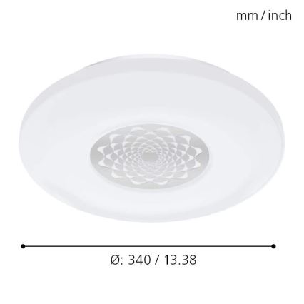 Eglo 33248 - LED RGBW Candeeiro de tecto dimerizável CAPASSO-C LED/17W/230V 2700-6500K diâmetro 34 cm