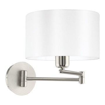 Eglo 33269 - Iluminação de parede PASTERI 1xE27/60W/230V cromado mate/branco