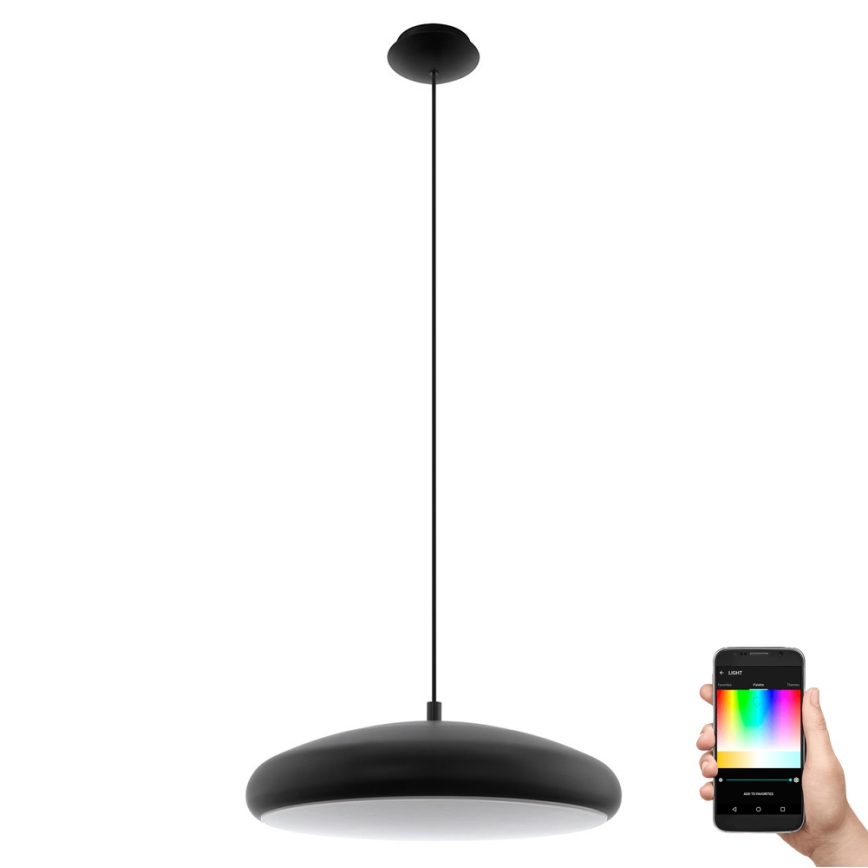 Eglo 33328 - Candeeiro suspenso  LED RGBW com regulação RIODEVA-C LED/27W/230V 2700-6500K preto