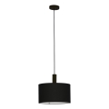 Eglo 33354 - Lustre suspenso AMANI 1xE27/60W/230V Ø 38 cm preto