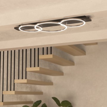 Eglo 33488 - Candeeiro de tecto LED BOYAL 2xLED/12W/230V + LED/12W preto