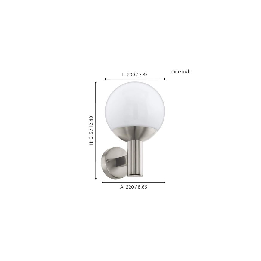 Eglo 33564 - Aplique de parede exterior LED NISIA-C LED/9W/230V IP44