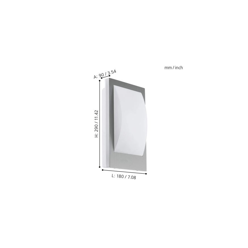 Eglo 33569 - Arandela LED para exterior VERRES-C 1xE27/9W/230V IP44 cromo mate