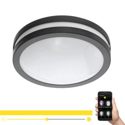 Eglo 33571 - Candeeiro de teto LED dimerizável para casa de banho LOCANA-C LED/14W/230V IP44 antracite