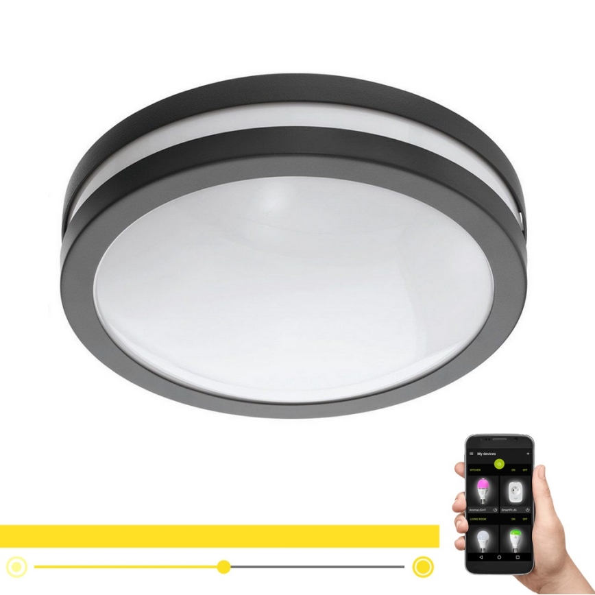 Eglo 33571 - Candeeiro de teto LED dimerizável para casa de banho LOCANA-C LED/14W/230V IP44 antracite