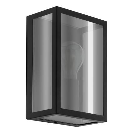 Eglo - Aplique de parede exterior 1xE27/60W/230V IP44 preto/fumado