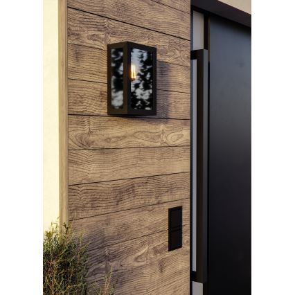Eglo - Aplique de parede exterior 1xE27/60W/230V IP44 preto/fumado