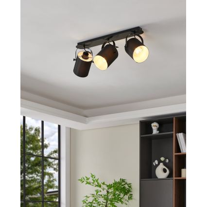 Eglo 33647 - Candeeiro de tecto com focos VILLABATE 3xE27/10W/230V