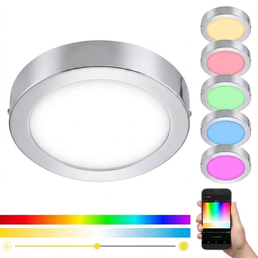 Eglo 33667 - Luminária de teto para casa de banho LED RGBW regulável FUEVA-C LED21W/230V diâmetro 30 cm IP44