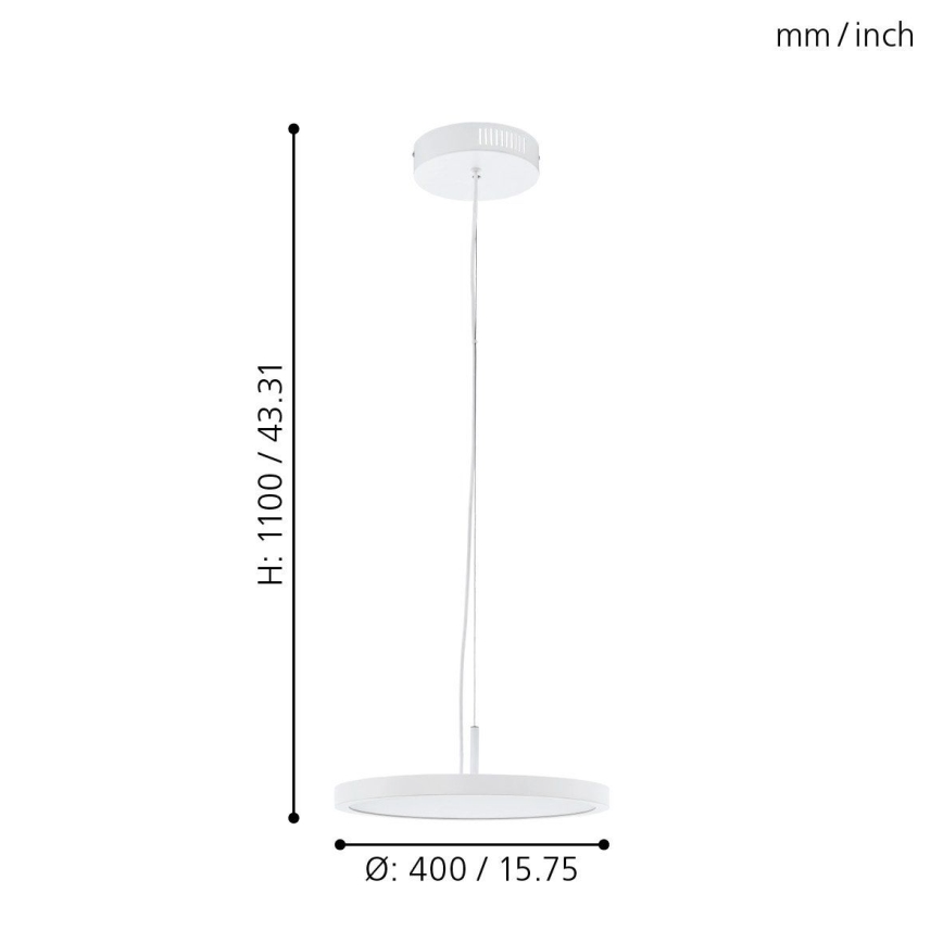 Eglo 33675 - LED RGBW Candeeiro suspenso com regulação CERIGNOLA-C LED/21W/230V 2700-6500K + comando