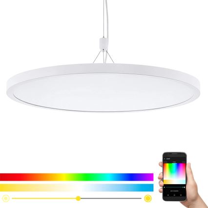 Eglo 33676 - Lustre LED RGBW regulável suspenso por cabo CERIGNOLA-C LED/32W/230V 2700-6500K branco + controlo remoto