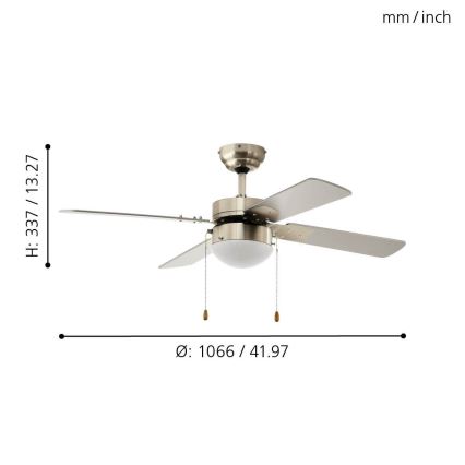 Eglo - Ventilador de teto 1xE14/60W/230V