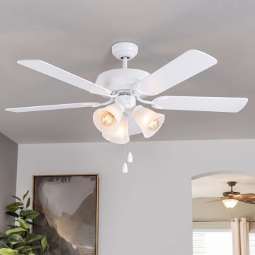 Eglo 35076 - Ventilador de teto LAS PALMAS 3xE27/40W/230V branco