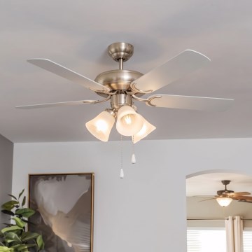 Eglo 35077 - Ventilador de tecto LAS PALMAS 3xE27/40W/230V cromo fosco/cinzento