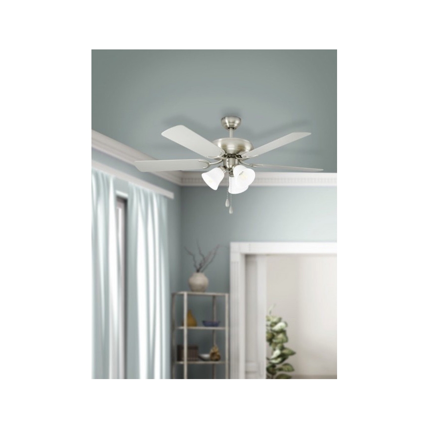 Eglo 35077 - Ventilador de teto LAS PALMAS 3xE27/40W/230V cromado mate/castanho