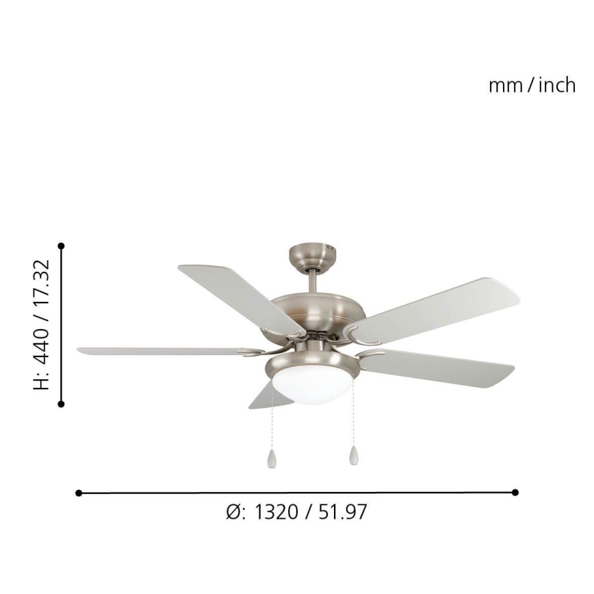 Eglo 35078 - Ventilador de teto BALLINA 2xE27/40W/230V