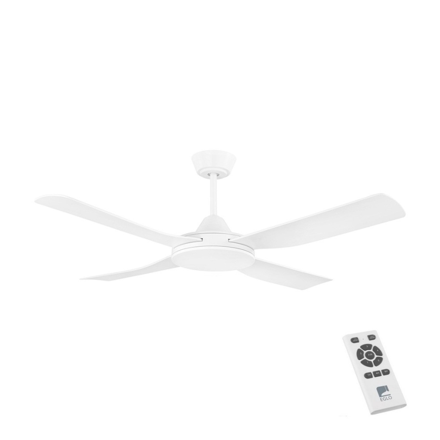 Eglo - Ventilador de teto 52W/230V com controlo remoto branco
