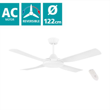 Eglo - Ventilador de teto 52W/230V com controlo remoto branco