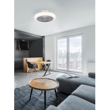 Eglo - Ventilador de teto LED regulável LED/25,5W/230V cinza + controlo remoto