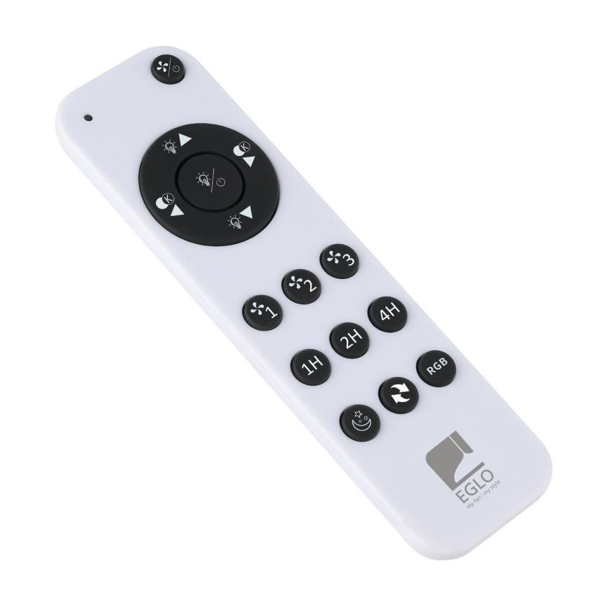Eglo - Ventilador de teto LED RGBW dimerizável, 36W, 230V, 3000-6500K, Ø 50 cm, preto + controlo remoto