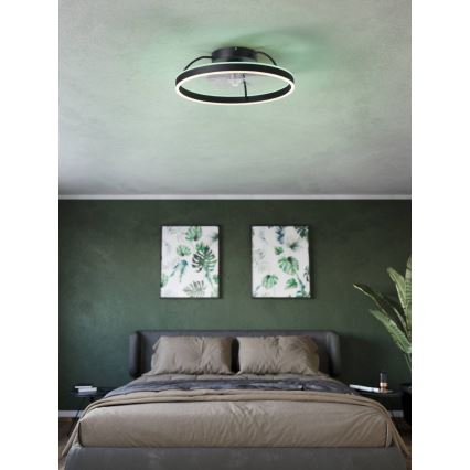 Eglo - Ventilador de teto LED RGBW dimerizável, 36W, 230V, 3000-6500K, Ø 50 cm, preto + controlo remoto