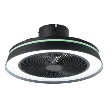 Eglo - Ventilador de teto LED RGBW dimerizável 3xLED/8,5W/230V+LED/6W 2700-6500K Ø 48 cm preto + comando remoto