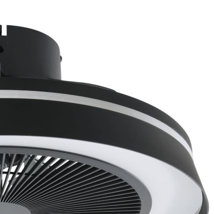 Eglo - Ventilador de teto LED RGBW dimerizável 3xLED/8,5W/230V+LED/6W 2700-6500K Ø 48 cm preto + comando remoto