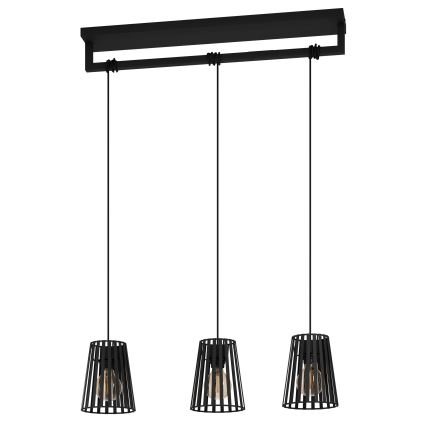 Eglo - Candeeiro suspenso 3xE27/40W/230V preto