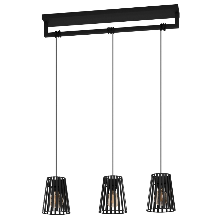 Eglo - Candeeiro suspenso 3xE27/40W/230V preto