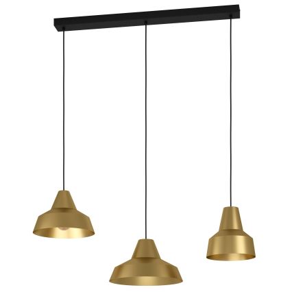 Eglo - Candeeiro suspenso 3xE27/40W/230V dourado