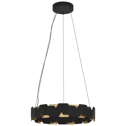 Eglo - Candeeiro suspenso LED com regulação LED/72W/230V 3000K preto/dourado