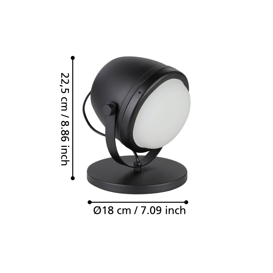 Eglo - Candeeiro de mesa 1xE27/28W/230V preto