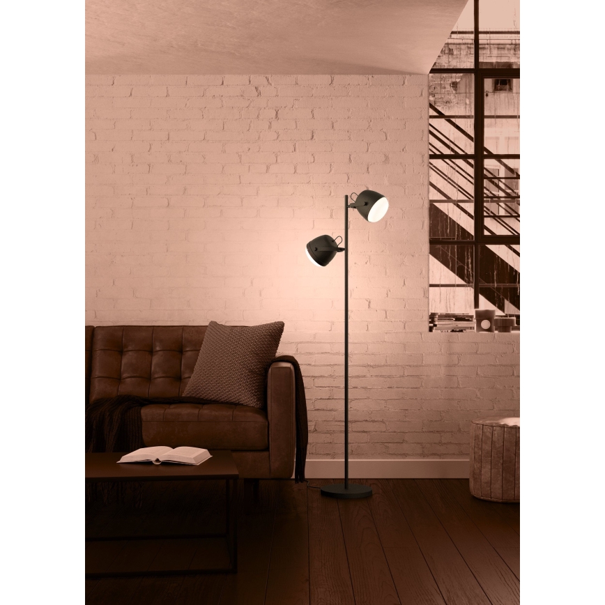 Eglo - Candeeiro de chão 2xE27/28W/230V preto